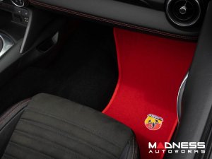 FIAT 124 Floor Mats - Red Carpet w/ ABARTH Crest